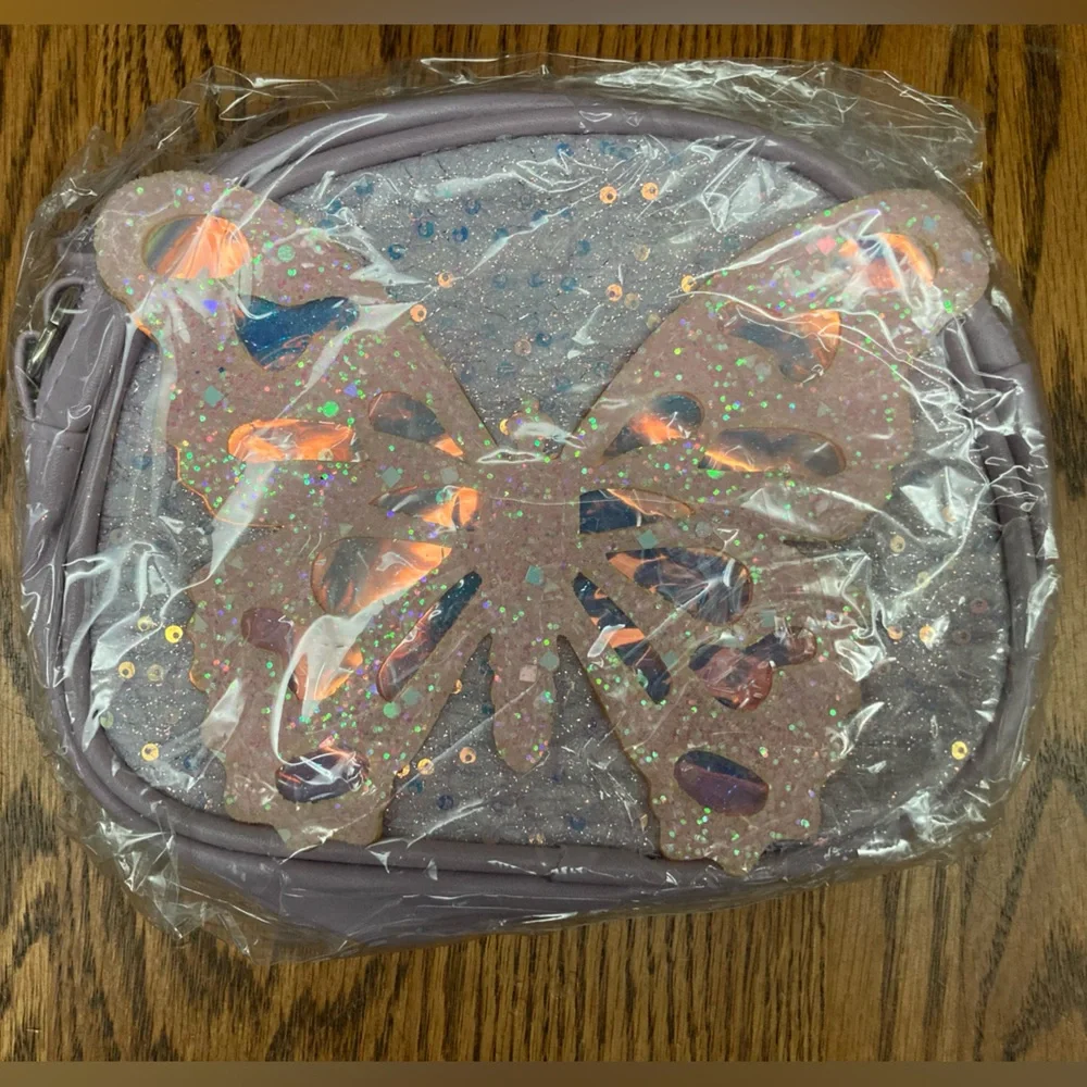 💜🦋💜Purple Glitter Butterfly Crossbody Bag ✨NEW✨